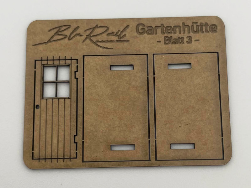 Bildbeschreibung: Kleine Gartenhütte (H0): Blatt 3 des Bausatzes